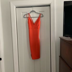 ASOS Midi Orange Cross Back Dress